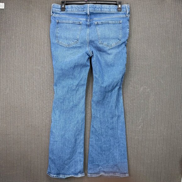 Old Navy Maternity Soze 10 Blue Flare Jeans Low Front Panel Denim Stretch - Picture 2 of 11